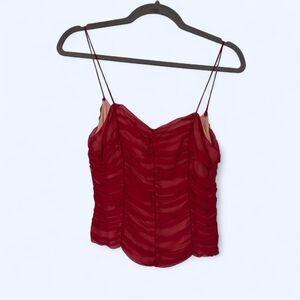 Silk Chiffon Ruched Bodice Spaghetti Strap Romantic Goth Whimsygoth Top c. 2002